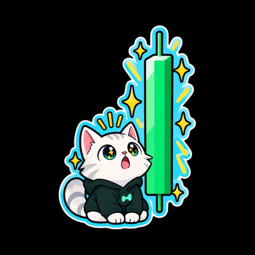 HYPURR sticker: staring up at a giant green candle